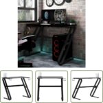 The Living Store Gamingbureau met ZZ-vormige poten 90x60x75 cm zwart - Gaming Bureau - Bureau Voor Gamers - Ergonomisch Bureau - Bureau Met Koptelefoonrek - Bureau Met Controllerrek