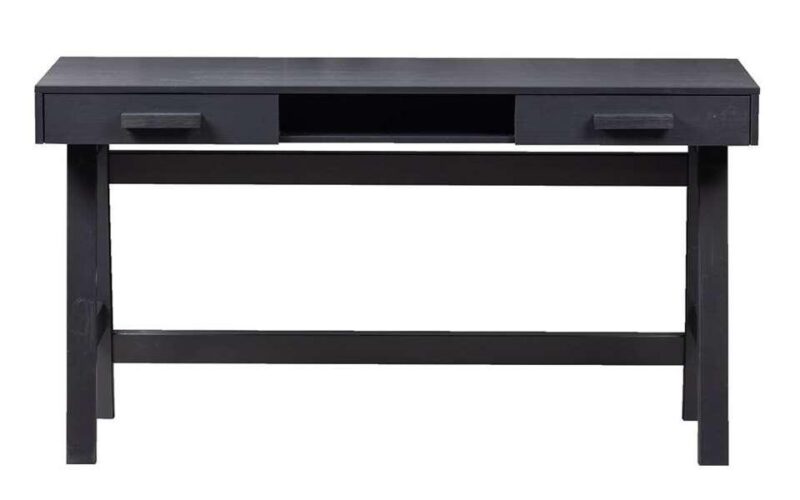 WOOOD bureau Benson - mat zwart - 75x140x62 cm - Leen Bakker