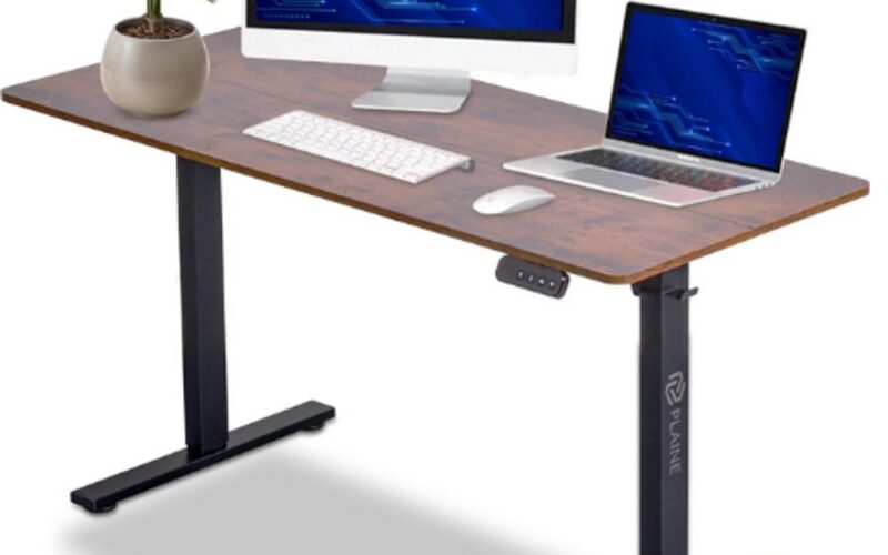 Zit Sta Bureau Elektrisch Verstelbaar - Incl. Geheugen Standen - Incl. Kabelgoot - 140 x 60 cm - Rustic Bruin