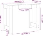 vidaXL - Bureau - 100x45x75 - cm - bewerkt - hout - artisanaal - eikenkleur