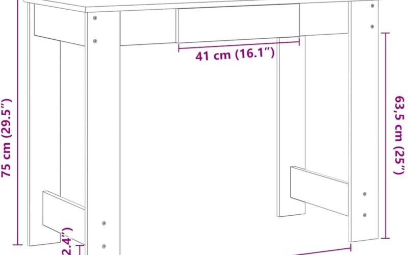 vidaXL - Bureau - 100x45x75 - cm - bewerkt - hout - artisanaal - eikenkleur