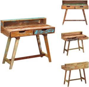 vidaXL Bureau - Bureaus - Computerbureau - Computerbureaus - Bureau massief gerecycled hout