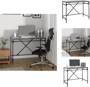vidaXL Bureau - Bureaus - Computerbureau - Computertafel - Bureau 100x50x75 cm bewerkt hout en ijzer grijs sonoma eiken