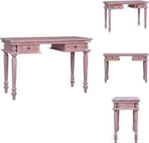 vidaXL Bureau - Bureaus - Kantoorbureau - Studeertafel - Bureau 115x50x78 cm massief mahoniehout