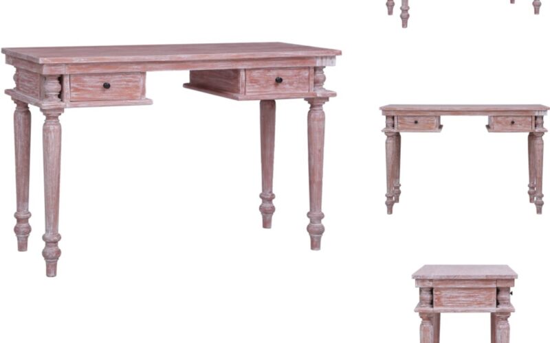 vidaXL Bureau - Bureaus - Kantoorbureau - Studeertafel - Bureau 115x50x78 cm massief mahoniehout