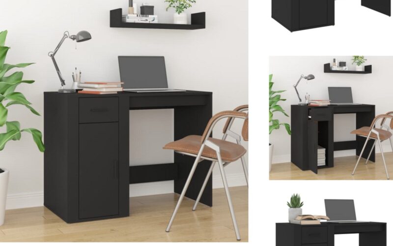 vidaXL Bureau - Bureaus - Tafel - Computerbureau - Bureau 100x49x75 cm bewerkt hout zwart