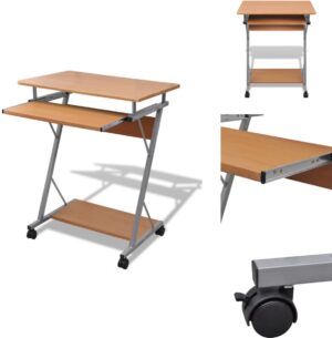 vidaXL Bureau - Computerbureau - Computer Bureau - PC Bureau - Studenten computerbureau 60 x 40 x 74 cm (bruin)