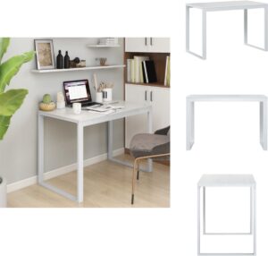 vidaXL Computertafel - Computertafels - Computerbureau - Bureau - Computerbureau 110x60x73 cm spaanplaat wit