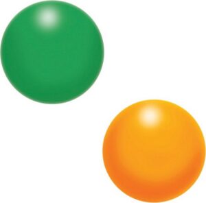 Aidapt Stressbal set van 2 - Groen & Oranje - Voor hand, pols en onderarmoefeningen - 5cm diameter - knijpballetje