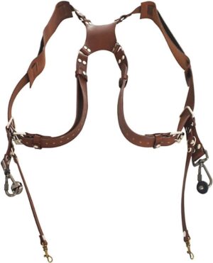 Camera Strap - Adjustable Dual Leather Rivet - Double Shoulder - Digital Camera Shoulder Strap - Harness Accessory .