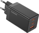 DrPhone WL16 GaN 67W Thuislader - Quick Charge 4.0 - Qualcomm 3.0 & 2X USB C PD 3.0 Oplader - USB Oplader - 3 poorten - Zwart