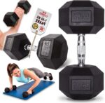 Dumbbells-Gewichten Rubber Coating Ergonomische Handgreep Antislip 1-80 kg Hexagon Dumbbell Set