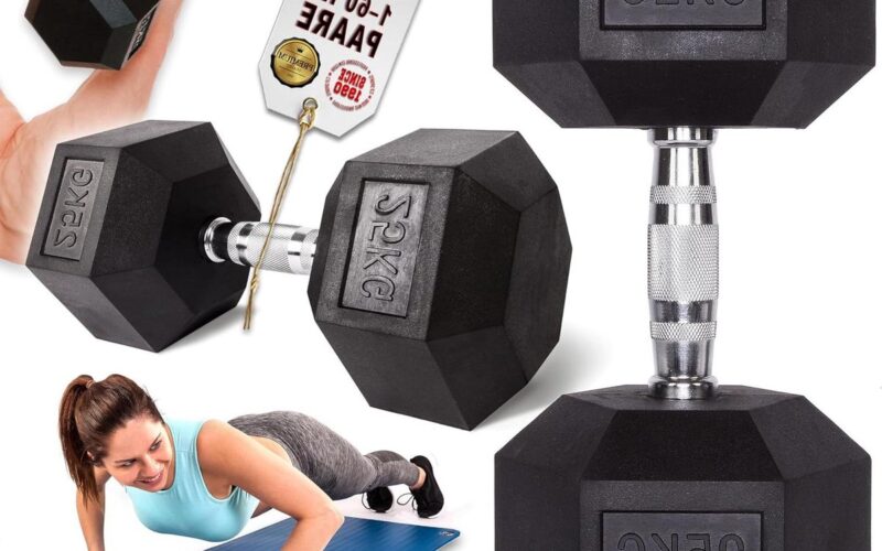 Dumbbells-Gewichten Rubber Coating Ergonomische Handgreep Antislip 1-80 kg Hexagon Dumbbell Set