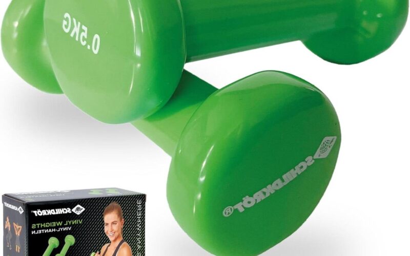 Dumbbells Vinyl halterset 2 x 05 kg groen - 4-kleuren karton 960204