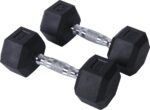 Dumbbells/Gewichten 4 Kg Rubber Coated Hexagon Dumbbells Black Iron Rubber Bodybuilding Fitness Weight Lifting Training Home Gym