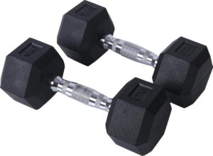 Dumbbells/Gewichten 4 Kg Rubber Coated Hexagon Dumbbells Black Iron Rubber Bodybuilding Fitness Weight Lifting Training Home Gym
