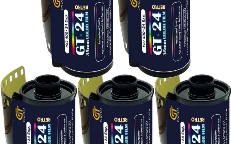 GT Photo Pellicule Couleur GT24FILM 35mm - Lot de 5 Films 24 Poses - Idéal pour Photographie, Développement et Impression de Qualité