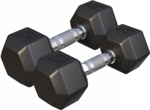 Gorilla Sports Dumbbels - Set 14 kg - 6 & 8 kg - Hexagon - Gietijzer