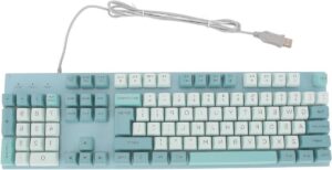 Grote Letters USB-verlicht Toetsenbord-Achtergrondverlichting-Computerlaptop-Ondersteuning voor IOS Enz (Hemel blauwachtig wit)