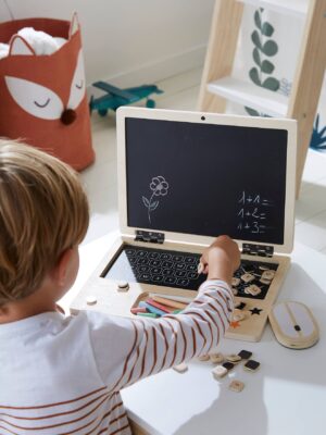 Houten laptop zwart
