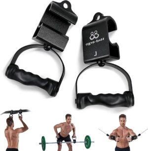 Krachttrainingsgreep voor LAT Pulldown en biceps curl triceps - dubbele D-greep T-stang V-bar met één hand | Handgreep voor kabelmachinerugtraining met draaibare