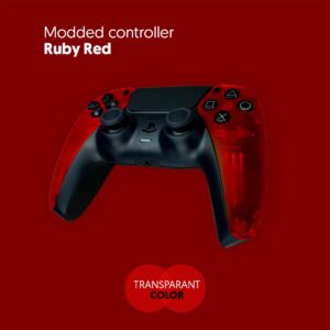 MNR - PS5 - Dualsense Modded Controller - Geen Stickdrift - Hall Effect - Ruby Red - Geschikt voor PS5 & PC