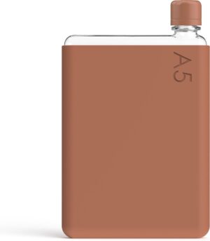 Memobottle | Drinkfles | Waterfles | A5 incl. sleeve en metalen dop | 750ml | Terracotta