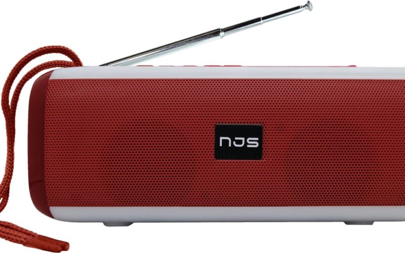 NJS 044 - Bluetooth speaker - Muziek box - Draadloos - LED disco lampen - 10 watt - Rood