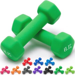 Neopreen halters handgewichten slip anti-rol donkergroen 0.9 kg paar - Set van 2 dumbbell set