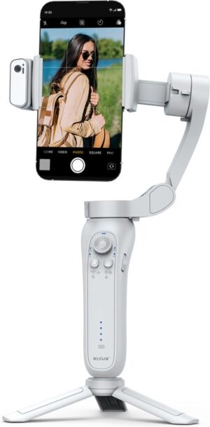 Rixus RXSF43A Smooth Steady Face Tracking For Vlog, Video, Tik Tok And Live Video With AI Tracker