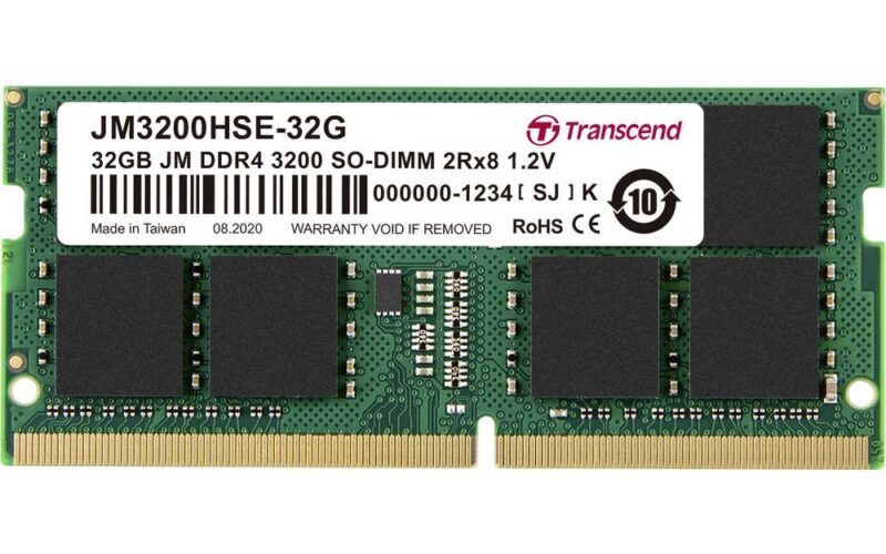 Transcend JetRAM Werkgeheugenmodule voor laptop DDR4 32 GB 1 x 32 GB 3200 MHz 260-pins SO-DIMM JM3200HSE-32G
