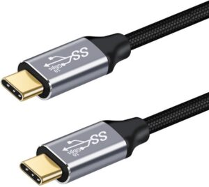 USB-C naar USB-C kabel - 100W Oplader en data kabel - 5A snellader - 10Gbps - 1,5 Meter - Oplaadkabel - geschikt voor o.a. Laptop en Telefoon - zwart