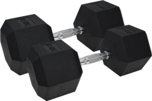 Urban Fitness PRO Hex Dumbbell - rubber coating (paar) Zwart - 17.5kg