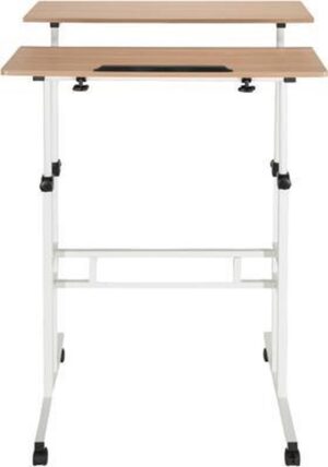 WORKSTATION I | 80x60 - Zit- Sta bureau Wit / eik