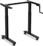Worktrainer - StudyDesk - Klein handslinger zit-sta bureau - Hoogte 60,8 - 106 cm - Breedte 75 - 110 cm - Verrijdbaar - In hoogte verstelbaar - Zilver