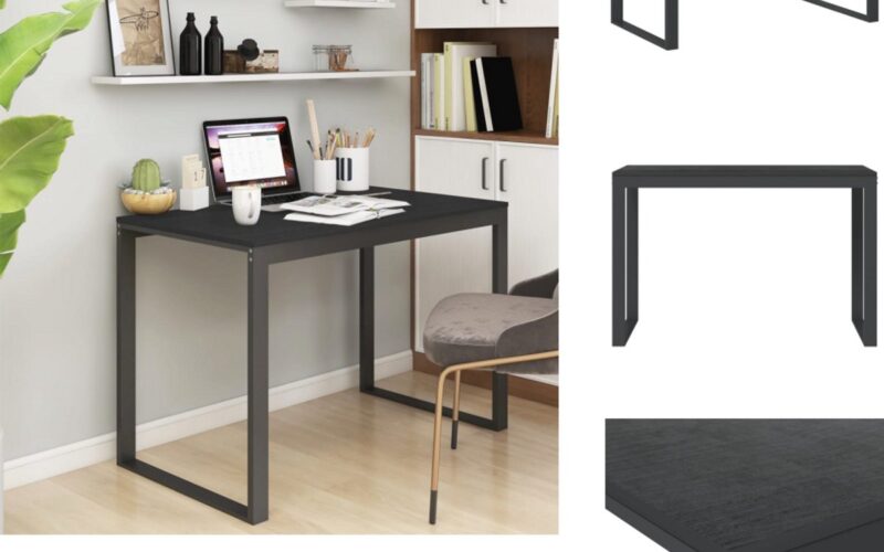 vidaXL Computertafel - Computertafels - Computerbureau - Bureau - Computerbureau 110x60x73 cm spaanplaat zwart
